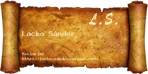 Lacko Sándor névjegykártya