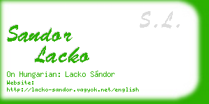 sandor lacko business card